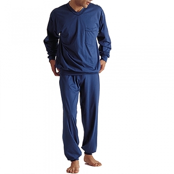 Preview: Pyjama long VN Borde  Night and Home ISAbodywear(ISAnh506)