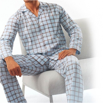 Preview: Pyjama long mit Knopfleiste/buttened Flannel Night and Home ISAbodywear(ISAnhISAnh9861)