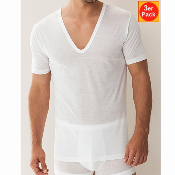 V Shirt  grosser Kragenausschnitt  3er Pack Royal Classic Zimmerli (ZIrc25281243er)